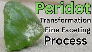 29 Ct Peridot Stone Cutting | From Rough to Sparkling Gem | Full Faceting & Polishing