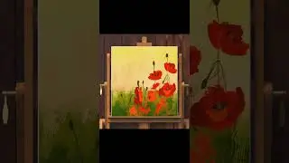How to draw a poppy field in Realistic Paint Studio