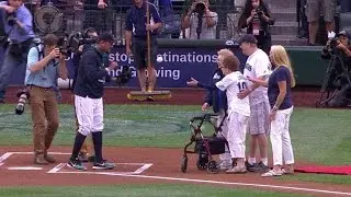 108-year-old woman tosses first pitch