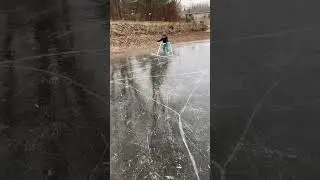 Tessa is learning to skate on her pink Balance Blades