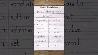 Words Starting with Letter V