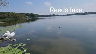 Walking around Reeds lake.Reeds Lake Trail. East Grand Rapids.