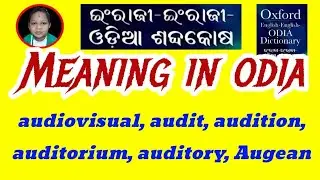 audiovisual, audit, audition, auditorium, auditory, Augean Meaning In Odia & English