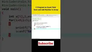 c program to count total even and odd number in array 