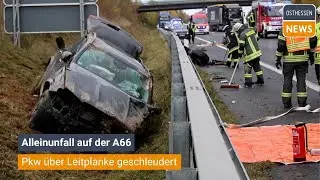 FLIEDEN: Alleinunfall auf der A66