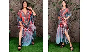 Red Designer inspired kaftan dress embellish plus size kaftan dress petite