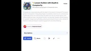 ✏️ Lesson Builder with Depth & Complexity
