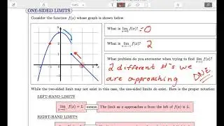 Finding Limits from a Graph (One-sided limits)