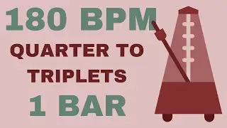 Metronome Click Track - 1 Bar Quarter to Triplet Notes 180 bpm - Smartronome