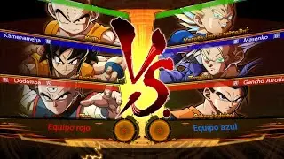 Krillin y Yamcha y Ten Vs Vegeta Supersai y Trunks y Gohan Adulto Dragon Ball Fighterz
