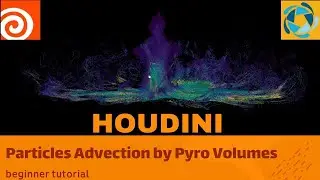 Particles Advection by Pyro Volumes, Houdini Beginner Tutorial