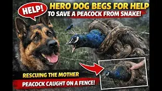 Hero Dog Begs for Help to Save a Peacock from Snake &ndash; Rescuing the Mother Peacock Caught on a Fence!