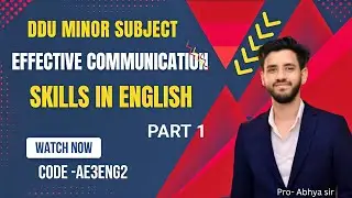 EFFECTIVE COMMUNICATION SKILLS IN ENGLISH|AE3ENG2|#ddu #minor #english 