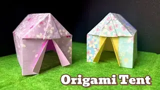 (EP.4) Sakura-Themed Origami Tent ⛺🌸 桜柄の折り紙テント (さくらがら の おりがみ テント