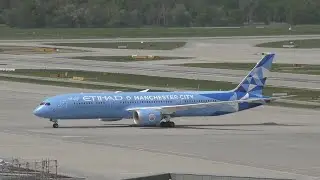 Etihad's Manchester City Dreamliner at Z&uuml;rich-Kloten (with live ATC)
