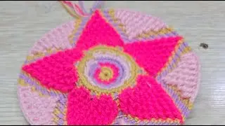 fondo mochila en crochet t&eacute;cnica wayuu dise&ntilde;o corazones en relieve