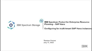 IBM Spectrum Protect for ERP SAP Hana multi-tenant setup &ndash; Demo