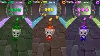Colors Reaction Compilation Talking Tom Gold Run- Fireman Tom Catch the Raccoon HD