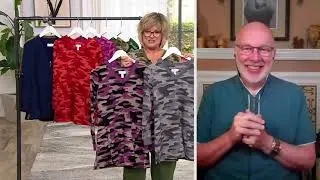 Denim & Co. Active Camo Printed French Terry Tunic w Pockets on QVC