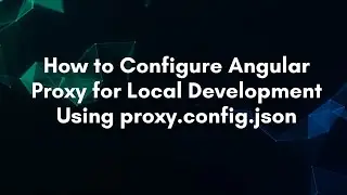 How to Configure Angular Proxy for Local Development Using proxy.config.json