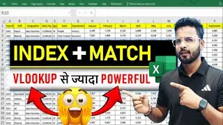 How To Apply INDEX and Match Formula | Better than VLOOKUP | Excel Tutorial #excel