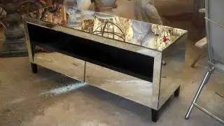One off Venetian tv unit with draws mirrored AV unit