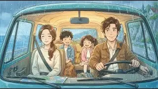 Cozy Rainy Day Living in a Mobile Home | Slow Life Family Anime Stories