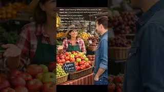 BUY APPLE AT THE MARKET MUA TAO TAI CHO LEARN ENGLISH
