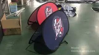Outdoor Popup A Frame Double Sides Printing Banner Stand Custom Curved A Frame For Advertising Rack