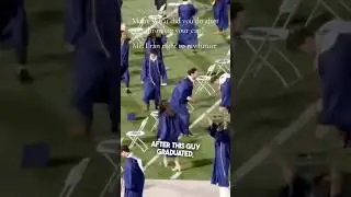 He took off running after his graduation ❤️