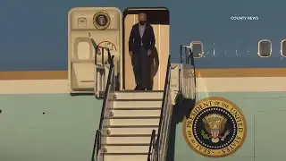 President Biden & Governor Newsom Arrive In Air Force One Ahead of Recall Election | Long Beach, CA