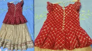 Baby kurti blouse for lehenga cutting and stitching