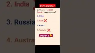 Largest Country in the World #gk #largest #country #world #russia #india