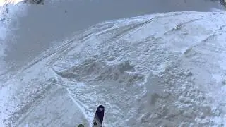 Cornice drop into the Toaster shoot on Silver king at Crystal MT.