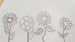 Hand Embroidery Flowers For Beginners- 4 Types Of Beautiful Flowers- flores bordadas a mano