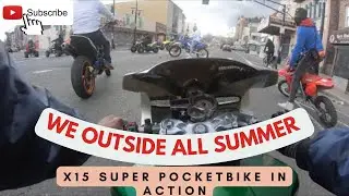 X15 super pocket bike Taco Bell run turns Into STREET RIDE WITH A LIT PACK pt2 #newark #bikelife