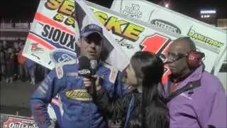 World of Outlaws STP Sprint Car Series Victory Lane at Huset's Speedway