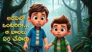 Telugu Kids Stories | Lost Kids in the Jungle | Adventurous Kids Story in Telugu | Survival Story