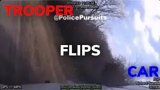 Arkansas State Trooper FLIPS Patrol Car after PIT on Pizza Man 