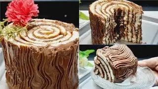 Tree Stump Christmas cake | Chocolate Log Cake Recipe | Yule Log Cake Perfect for Party