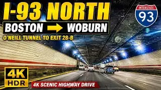 I-93 North | Boston to Exit 28-B Woburn Massachusetts | 4K Scenic Highway Drive - 12/22/25
