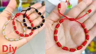 Como Hacer PULSERA de HILO con NUDO FRANCISCANO . tutorial paso a paso