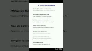 🌍 Flash News 2025: India & World in 10 Headlines....