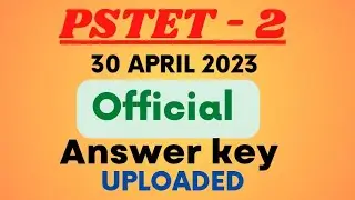 PSTET-2 Official Answer key uploaded#pstet2021 #pstet2020