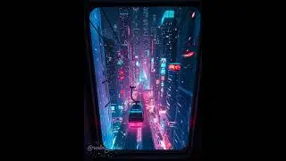 Neon Sky Ride 🚠💫 | Futuristic City in AI ASMR #Shorts #ai #realmagicalai