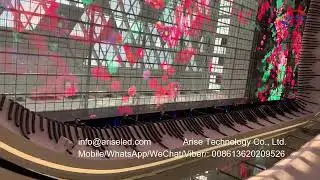 Shop window high resolution transparent screen glass led curtain wall display Transparent glass