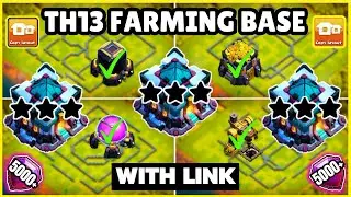 Th13 Top 20 Best Farming Bases With Links || Th13 Farming And Pushing Bases With Copy Link || 2024