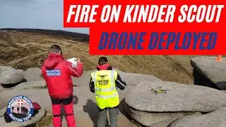 Mountain RESCUE assist FIRE & RESCUE service | Drone looks for moorland fire