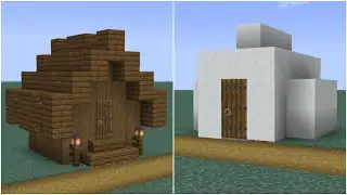 How to build a Minecraft Village Small House 7 & 8 (1.14 snowy tundra)