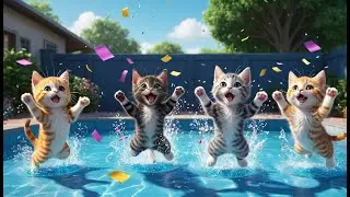Six Silly Kittens Jumping in the Pool | Fun Cat-Themed Nursery Rhyme for Toddlers | Early Songs